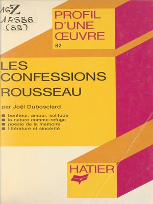 cover image of Les confessions, Rousseau